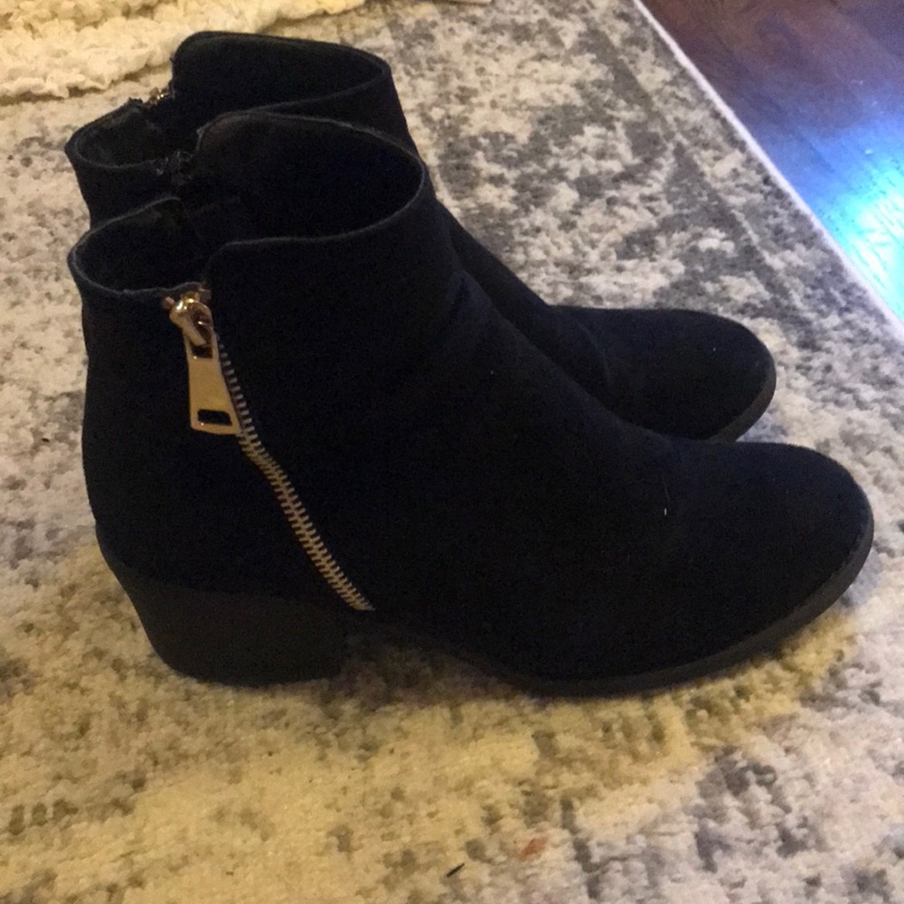 Black Zip Booties Size 9 Black